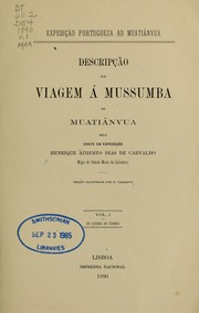 Capa de Descripção da viagem á Mussumba do Muatiãnvua