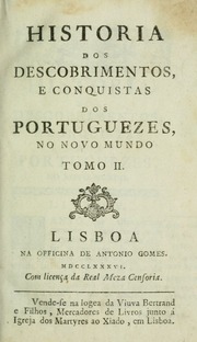 Capa de Historia dos descobrimentos e conquistas dos portuguezes, no novo mundo