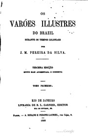 Capa de Os Varoes illustres do Brazil durante os tempos coloniaes