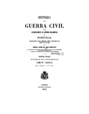 Capa de Historia da Guerra Civil e do estabelecimento do governo parlamentar em Portugal,…