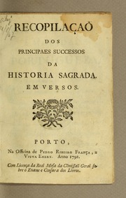 Capa de Recopilacaã dos principaes successos da historia sagrada em versos