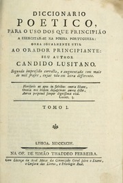 Capa de Diccionario poetico, para o uso dos que principião a exercitar-se na poesia portugueza