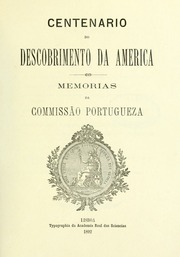 Capa de Centenario do descobrimento da America; Memorias da Commissão Portugueza