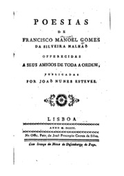 Capa de Poesias de Francisco Manoel Gomes da Silveira Malhaõ ..
