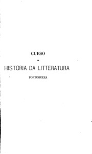 Capa de Curso de historia da litteratura portugueza