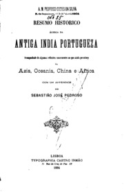Capa de Resumo historico ácerca da antiga India portugueza, acompanhado de algumas reflexões…