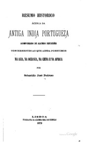 Capa de Resumo historico ácerca da antiga India portugueza