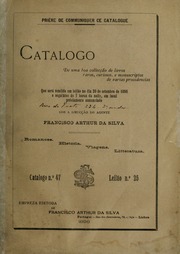 Capa de Uma boa collecção de livros raros, curiosos, e manuscriptos de varias procedencias