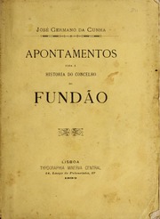 Capa de Apontamentos para a historia do concelho do Fundão