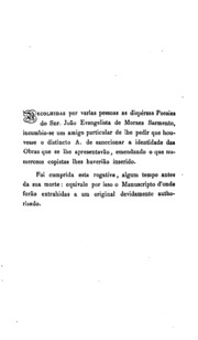 Capa de Poesias de João Evangelista de Moraes Sarmento